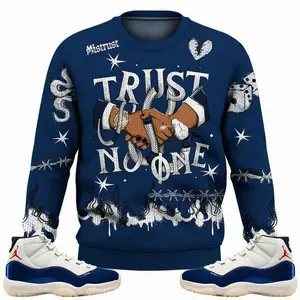 2025 Retro Rare Air 11s Sweater, Sweatshirt Tattoo Trust No One Couples Matching Outfits Streetwear Sneaker Shirt Clothes Fabric