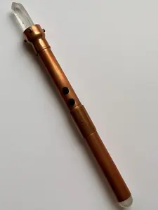 Lighted Copper Wand - Optional Crystal, Leather Handle & Engraving