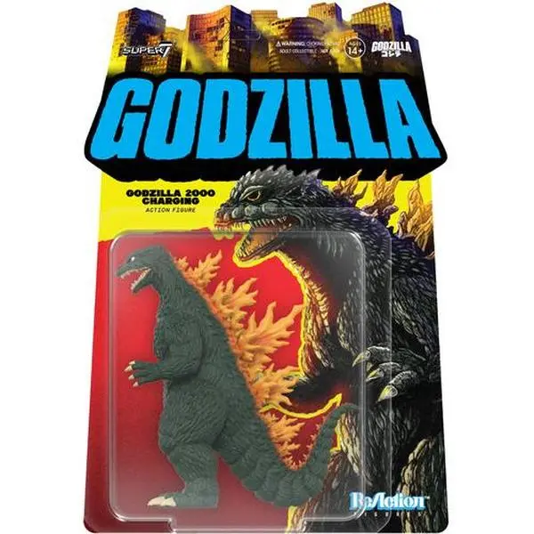 Super7 - Toho ReAction Figures Wv10 - Godzilla (2000, Charging) Articulation Millennium Collectible Figurine with Blister Card