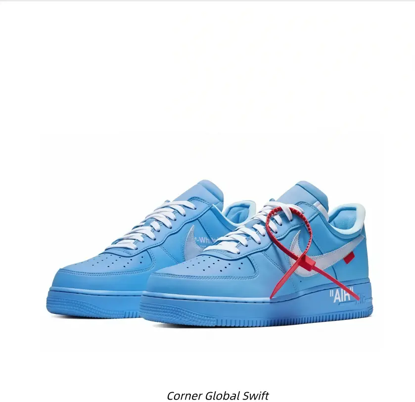 Smooth Monochrome Blue Leather Classic Skate Shoes Detachable Red Decor Tag Design Lightweight Low Cut Supportive Flat Sneakers For Gym Casual Street Style Daily Wear
