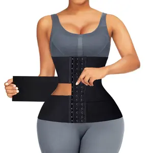 Corset Waist Trainer for Women Plus Size Underbust Corset Waist Cincher Shapewear Long Torso Body Shaper Fit Black
