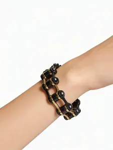 Heavy Duty Stainless Steel Motorcycle Chain Bracelet | Biker Wristband for Men & Women, Punk Rock Jewelry, Comfortable Fit"