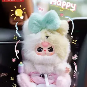 BabyThree Vehicle-mounted Baby Plush Doll，Bunny Plush Dolls，Soft Furry Collectibles，