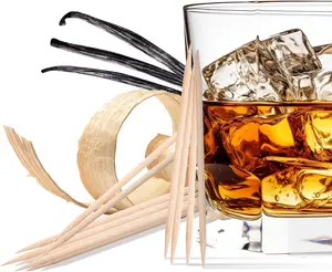 Licker Pickers Cedarwood Vanilla Burnt Brandy Flavored Toothpicks - 25 All White Birchwood Aged in Premium Spirits