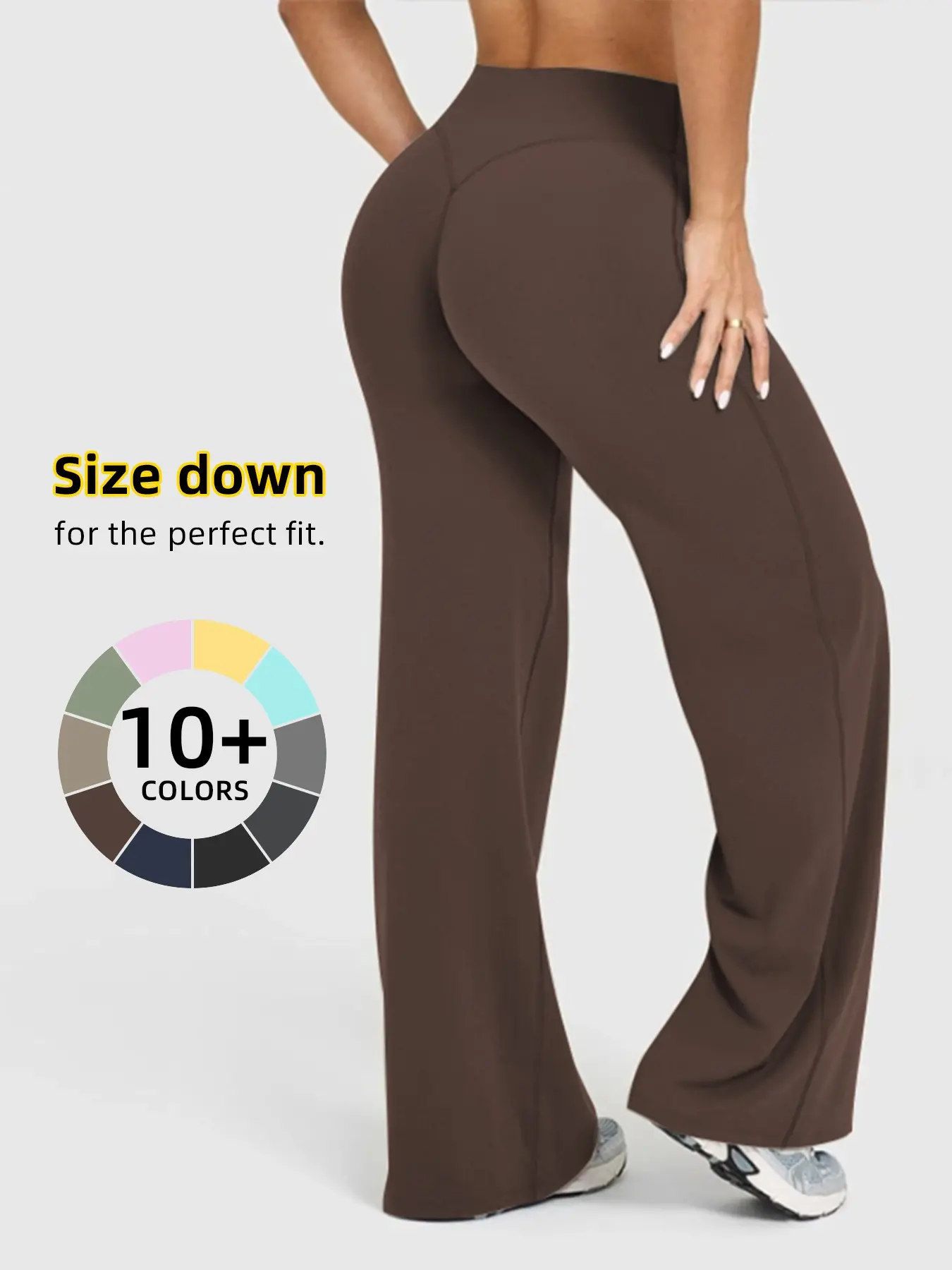 Women's Solid Color Sporty Yoga Pants, Casual Comfortable Flared Yoga Bottoms, Stylish and Versatile Athleisure Bottoms, Activewear Pants, Perfect for Fitness and Daily Use