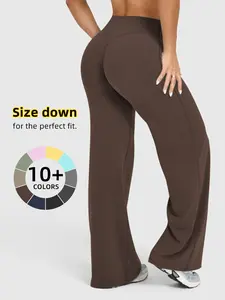 Women's High Waisted Elastic Loose Fit Straight Leg Pants, Butt Lifting Outdoor Casual Pants, Suitable for Yoga and Pilates, Comfortable Daily Wear, High Waist Design, Bottom