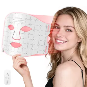 VERFUBO LED Red Light Therapy Face & Neck Mask, 7 Color Photon Facial Mask, Rechargeable Anti Aging Skin Rejuvenation Beauty Device for Home Spa