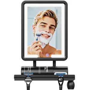 Fogless Shower Mirror for Shaving (Gen 3) - 3-Color Stepless Dimmable Lights, Anti-Fog Shaving Mirror with Razor Holder, No-Drilling, Removable Design