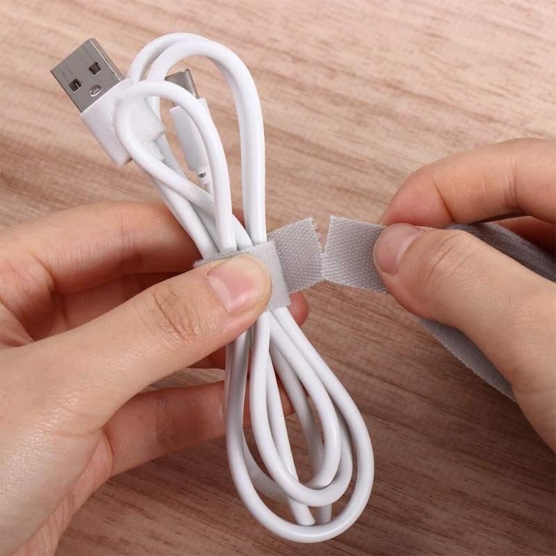 Reusable Velcro Cable Ties Hook & Loop Nylon Fastening Tape Wire Organizer for Power Wire Management Self Gripping Cord Rope Holder Multicolored(Pack Of 1)