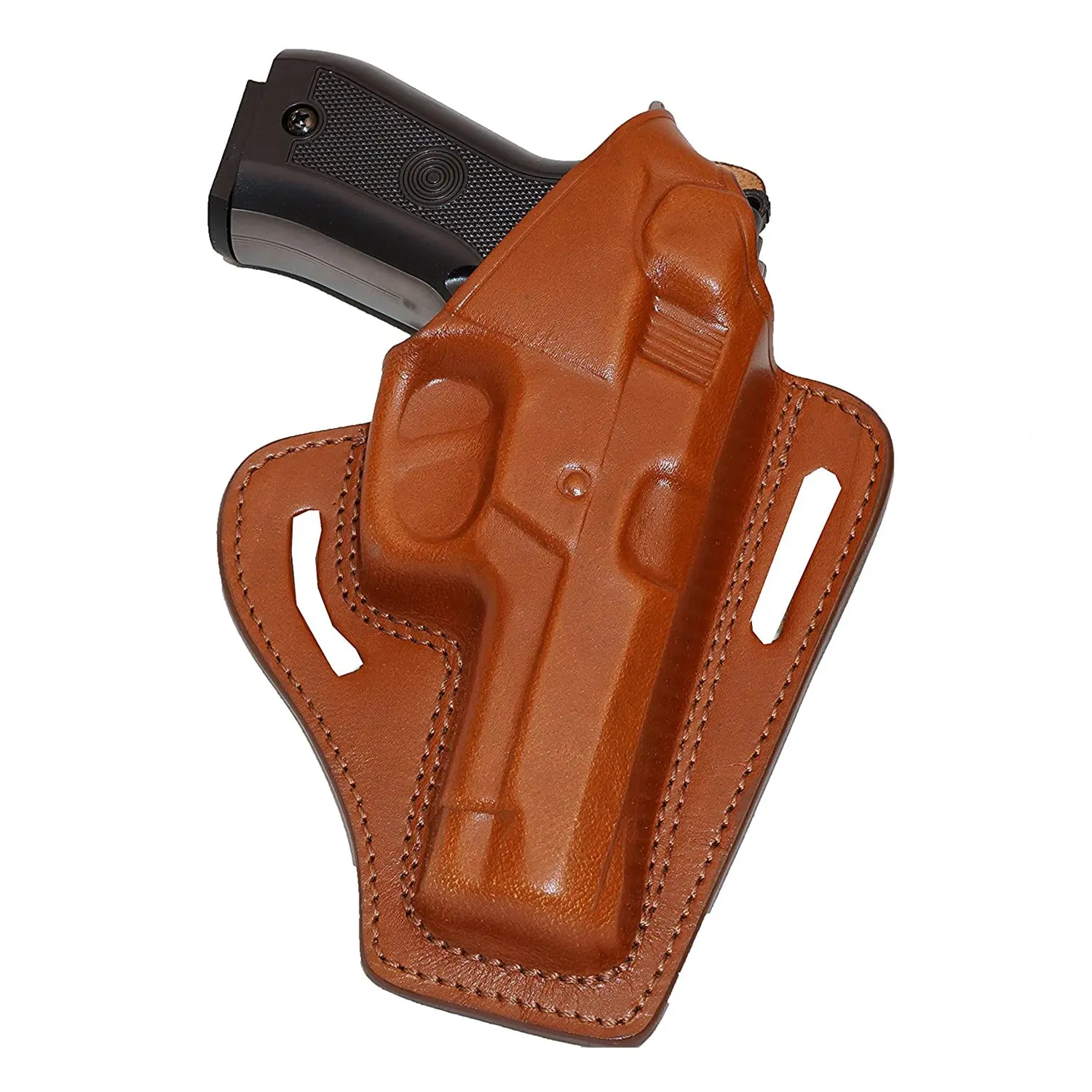 Smith&Wesson 5906 Pancake OWB Leather Holster, 2 Slot, Thumb Break Right Hand, Handmade (Alis315)