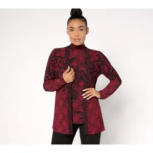 Susan Graver Regular Printed Liquid Knit Cardigan & Tank Set