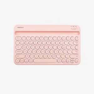 Portable Bluetooth Keyboard for Mac with iPhone iPad Stand - Pink