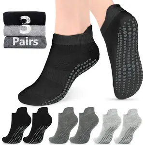 Grip Socks for Women Men Pilates Grip Socks Non Slip Yoga Sock with Grips for Barre Barefoot Hospital Grippy Sock