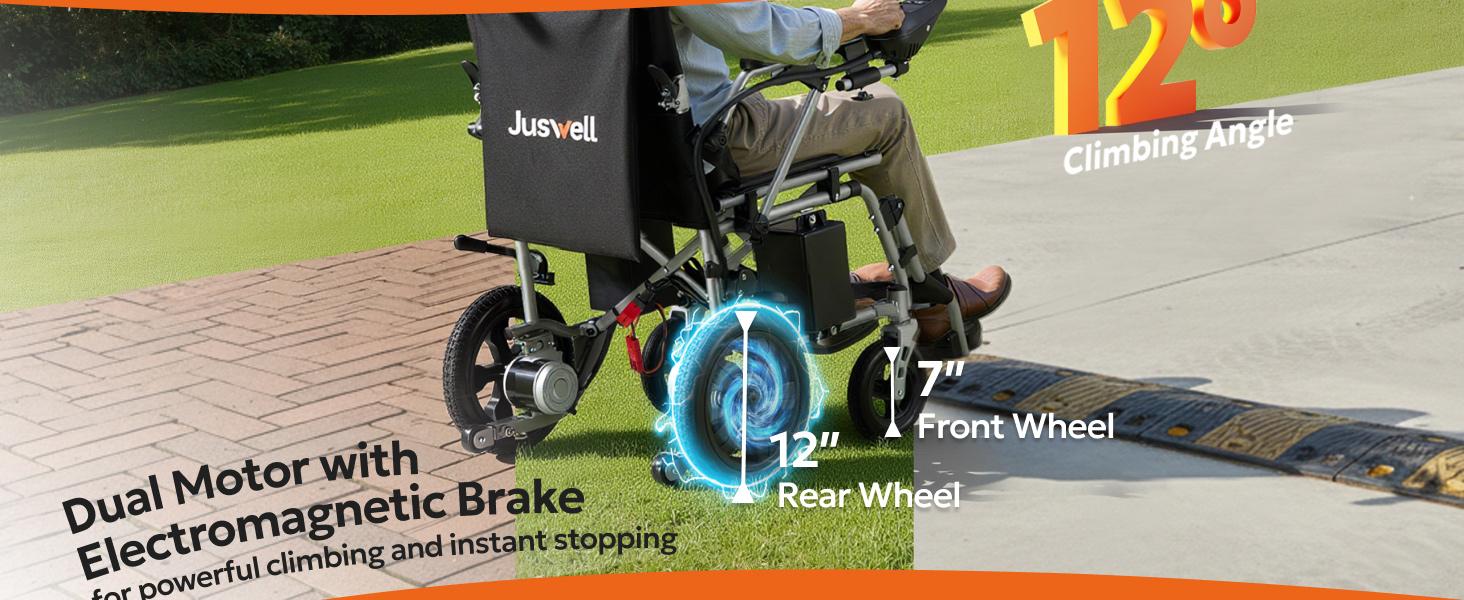 Foldable Electric Wheelchair for Adults, Lightweight Motorized Chair with 15/30 Mile Range, All-Terrain, /300350 lbs Support