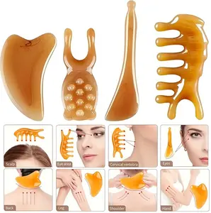 4Pcs Hygienic Sturdy Massage Tool Set, Octopus Scalp Comb & Ergonomic Body Massager, Deep Tissue Reflexology for Head Neck Shoulder Legs, Portable Self Massage for Office Workers Fitness Enthusiasts Home Use