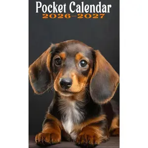2026-2027 Dachshund Puppies Pocket Calendar For Purse: Small 2-Year Monthly Planner Size 4 x 6.5 inches, Fits Your Bag and Purse - Cute Dachshund Puppies Cover Paperback – November 14, 2025