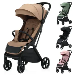 One-click Folding Lightweight Foldable Baby Stroller with 6.5" Front Wheels & 8" Rear Wheels - Perfect for Travel, Shopping & Daily Walks, Ergonomic Design, Aluminum Alloy Frame