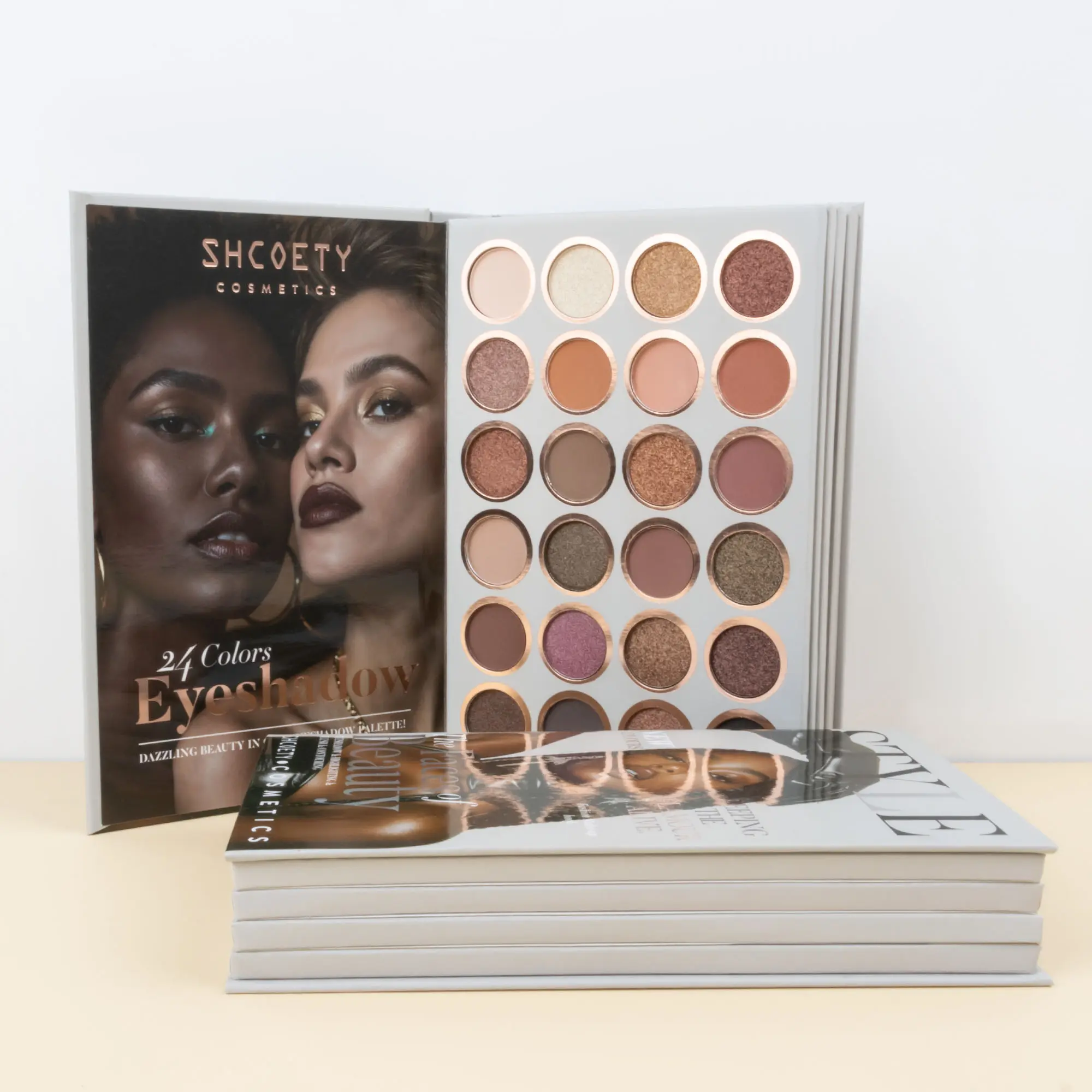 SHCOETY 43 Color Glitter Sequins Stagemakeup Flawless Powder Eyeshadow Palette Silky Smooth Formula Iridescent Pearl Finishes Long Lasting Gift Set for Makeup Enthusiasts Shimmer Silicone Cosmetic