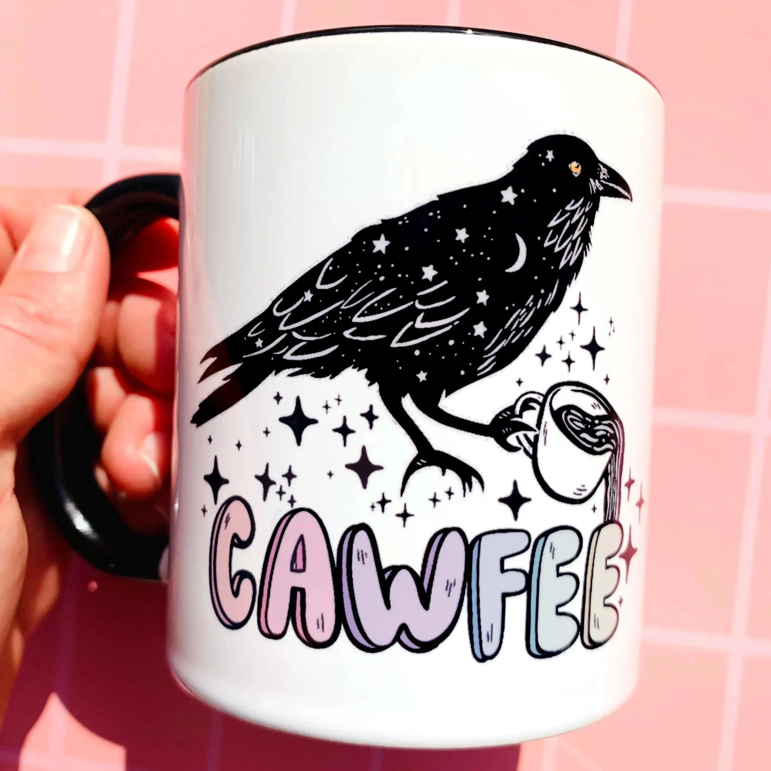 Punny Crow Halloween Mug, Raven Coffee Cup, Crow Themed Halloween Gift, Funny Coffee Humor Mug, Ironic Humor Tea Mug, Unhinged Weird Gift, Sarcastic Witchy Mug, Quirky Halloween Present, Gift For Her Him