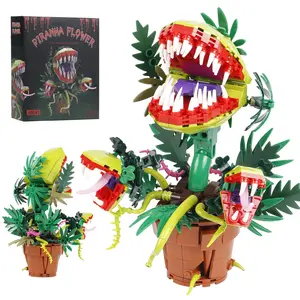 Creative Little Shop of Horrors Audrey II Piranha Plant Building Blocks Assembly Bricks DIY Building Model Assemble Bricks Toy Halloween Gift For Children Kids