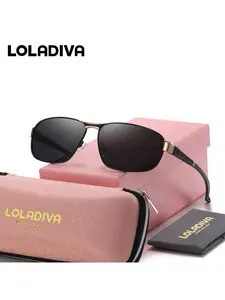 LOLADIVA Unisex Modern Minimalist Style Full Frame Sunglasses Demonstrate Professionalism Rectangular Frame Sunglasses UV400