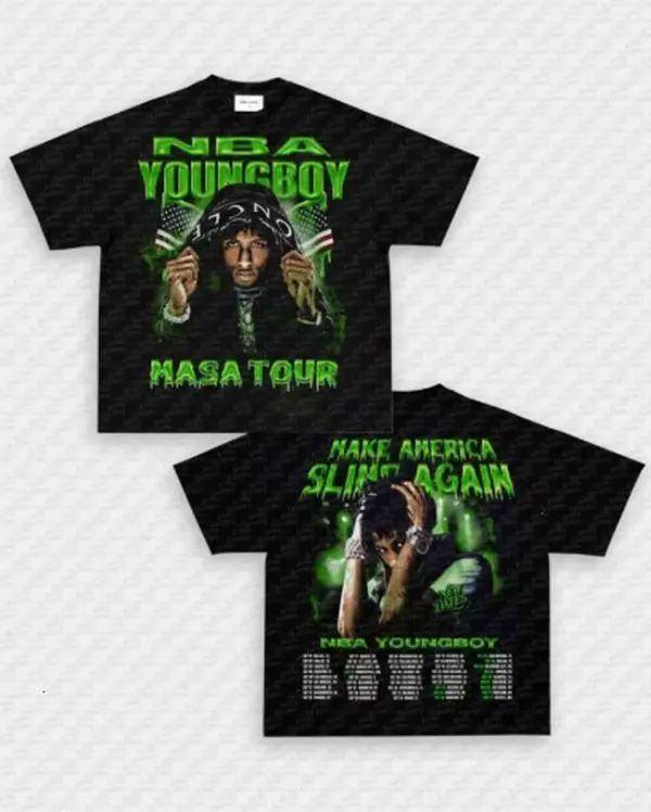 Youngboy MASA tour 2025 v2 Vintage Tee, Unisex Rap Shirt, Rapper Tee, Music Fans Shirt, Rapper Merch Gift for Him Gift For Her, Y2K Womenswear And Menswear Graphic Tee Top Crewneck Apparel