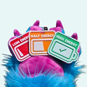 Social Battery Energy Level Badges - Low Half High Energy - Lanyard for Fursuit & Cosplay Accessories - Perfect for Costume Events