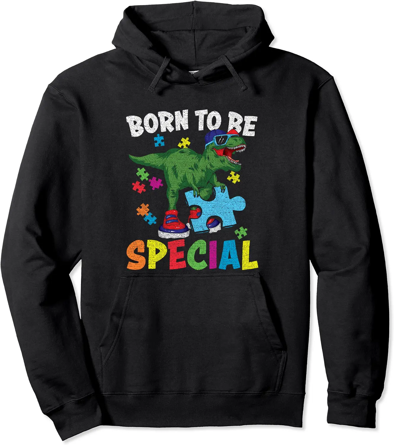 Born To Be Special Trex Puzzle Dinosaur Boy Autism Awareness Pullover Hoodie - Keithhodges Shop 97B09TWQS4R6