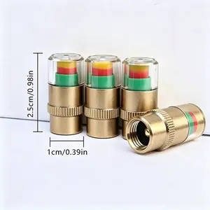 4 Pack 8 Pack Brass Tire Pressure Monitor Valve Caps, 3 Color Visual Low Pressure Warning Stem Caps, Leak Proof Auto Tire Safety Indicator Caps, Universal Fit Car SUV Truck Motorcycle Tire Accessories