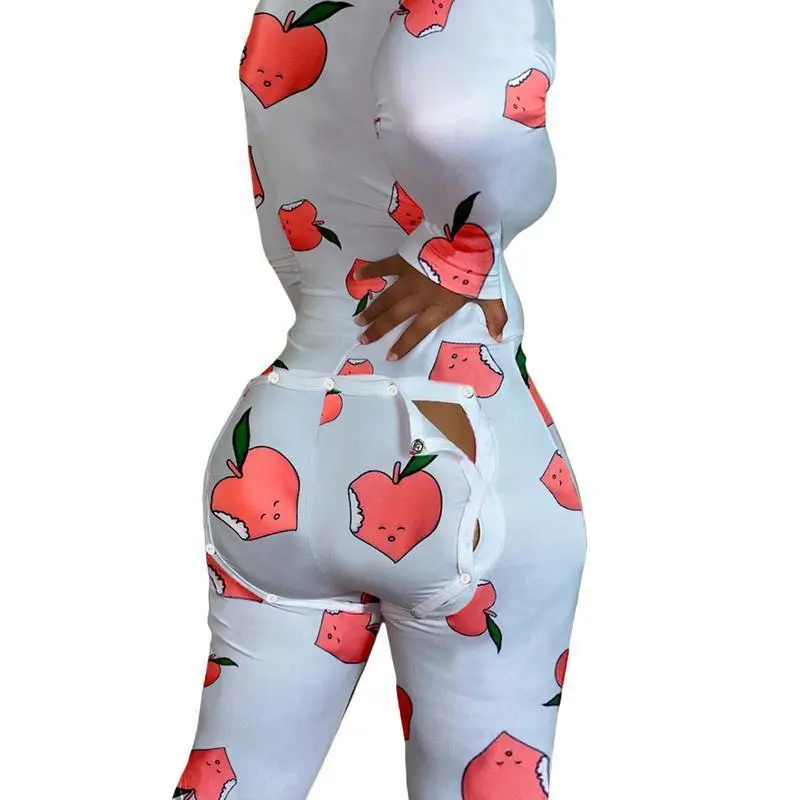 Women's Onesie Butt Flap Pajamas Christmas Long Sleeve V-Neck Bodycon Sleeping Romper Detachable Crotch Home ClothesGift Women's Onesie Butt Flap Pajamas Christmas Long Sleeve V-Neck Bodycon Sleeping Romper Detachable Crotch Home ClothesGift