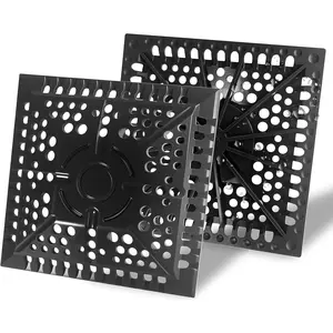 Shower Hair Drain Catcher, 2 Pack 5.1in Square  Hair Catcher Shower Drain, Shower Drain Cover Strainer for Shower Room Floor Drain Protector, Dark Grey