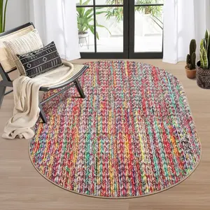 3x5 Oval Area Rug Bedroom Rug Machine Washable Modern Braided Solid Area Rug Stain Resistant Indoor Carpet With Non-Slip Backing Low Pile Floor Cover