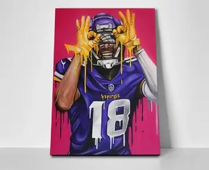 Justin Jefferson Vikings Poster - Justin Jefferson Wall Art - POSTER NO FRAME