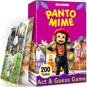 QUOKKA Charades for Kids Ages 4-8 – 200 Act & Guess Pantomime Tasks, 50 cards with Extra Twists
