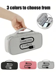 Electronic storage bag, Travel essentials carryall, travel storage bag - multi-compartment digital storage bag with zipper, electronic accessories storage bag, suitable for charging cables, external hard drives, power banks - for business travelers