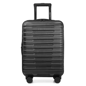 U.S Traveler US09181K22 22 in. Carry-on Boren Hardside Rugged Spinner Luggage with USB Port, Black