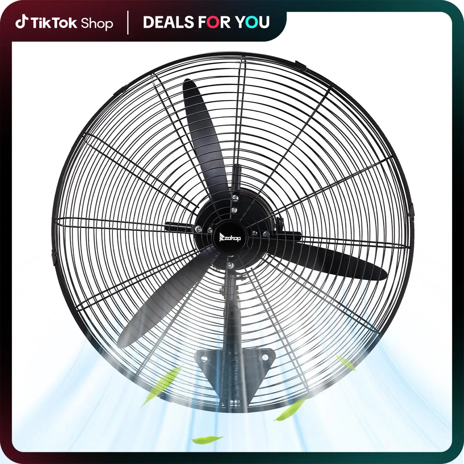 ZOKOP 20/26/30 inch Wall Mount Oscillating Fan, High Velocity 4-speed Max 12974 CFM Industrial Wall Fan w/Aluminum Blades for Indoor, Commercial, Resi