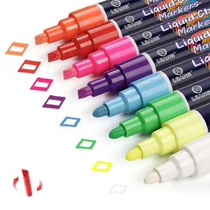 Liquid Chalk Pens for Blackboard Dry&Wet Erase Markers for Blackboard,Whiteboard,Window,Glass,Mirror,Sign,Bistro,Calendar