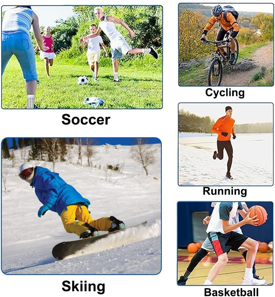 STANDWAY Soccer Non Skid Ball 2 Pairs Football Socks For Men & Womem - Football Basketball Sports