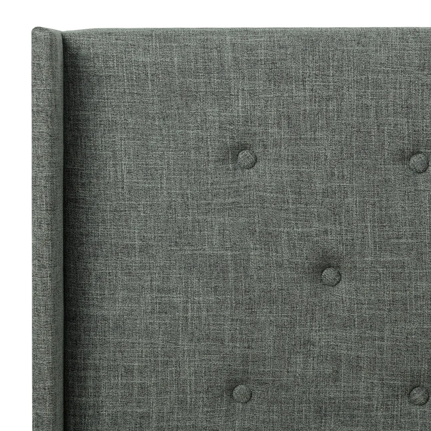 Dark Grey Linen-Diamond Tufting