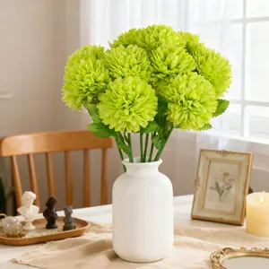 10/20 Stems Green Artificial Hydrangeas - Realistic, Long-Lasting Home Decor