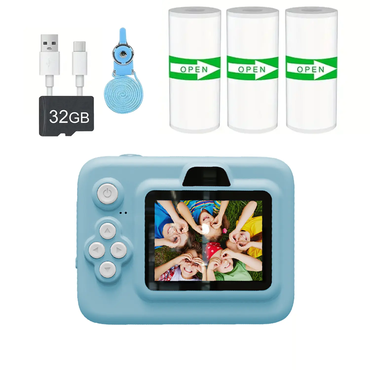 Travel Space-Saving Camera, Instant High-Definition Imaging, Lightweight Portable Kids Print Camera, Unisex Camcorder