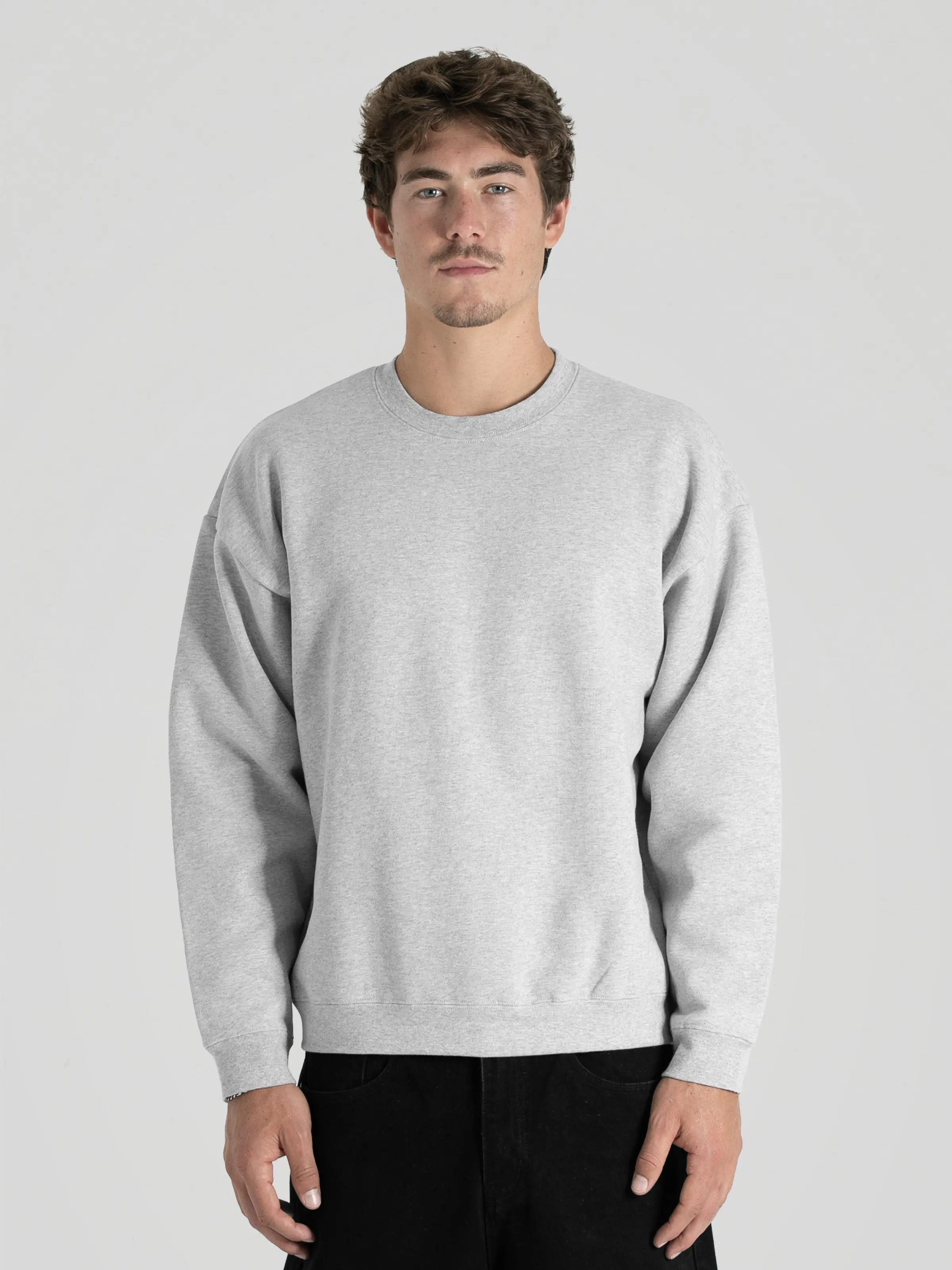 600 GSM 'Heather Grey' Fleece Crewneck 600 GSM 'Heather Grey' Fleece Crewneck