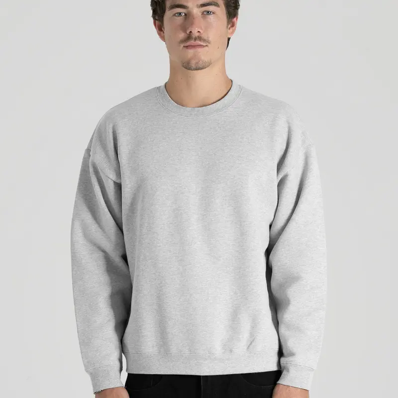 600 GSM 'Heather Grey' Fleece Crewneck