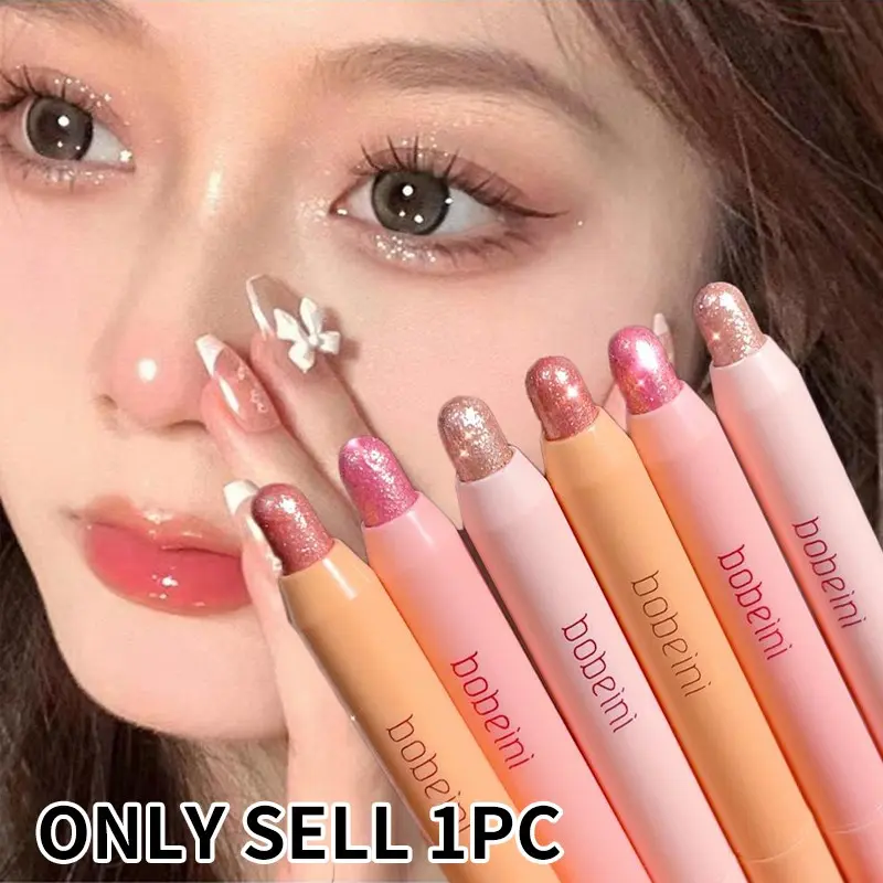 Teardrop Glitter Eyeshadow Pen, Eye Crayon Stick, Long-Lasting Pearl-Shimmer Highlighter, High-Quality Makeup Essential, Perfect for Daily Use, 3 Color Options