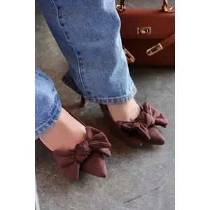 Kirstie Bow Slingback Pumps - Brown