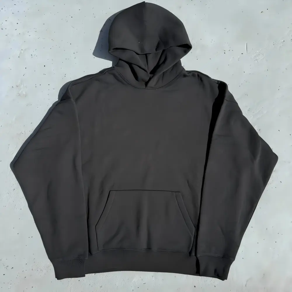 Classic Pullover Hoodie, Long Sleeve Stretch Cotton-Polyester Sweatshirt Top with a Kangaroo Pocket for Everyday Wear, Tops, Hem, Casual