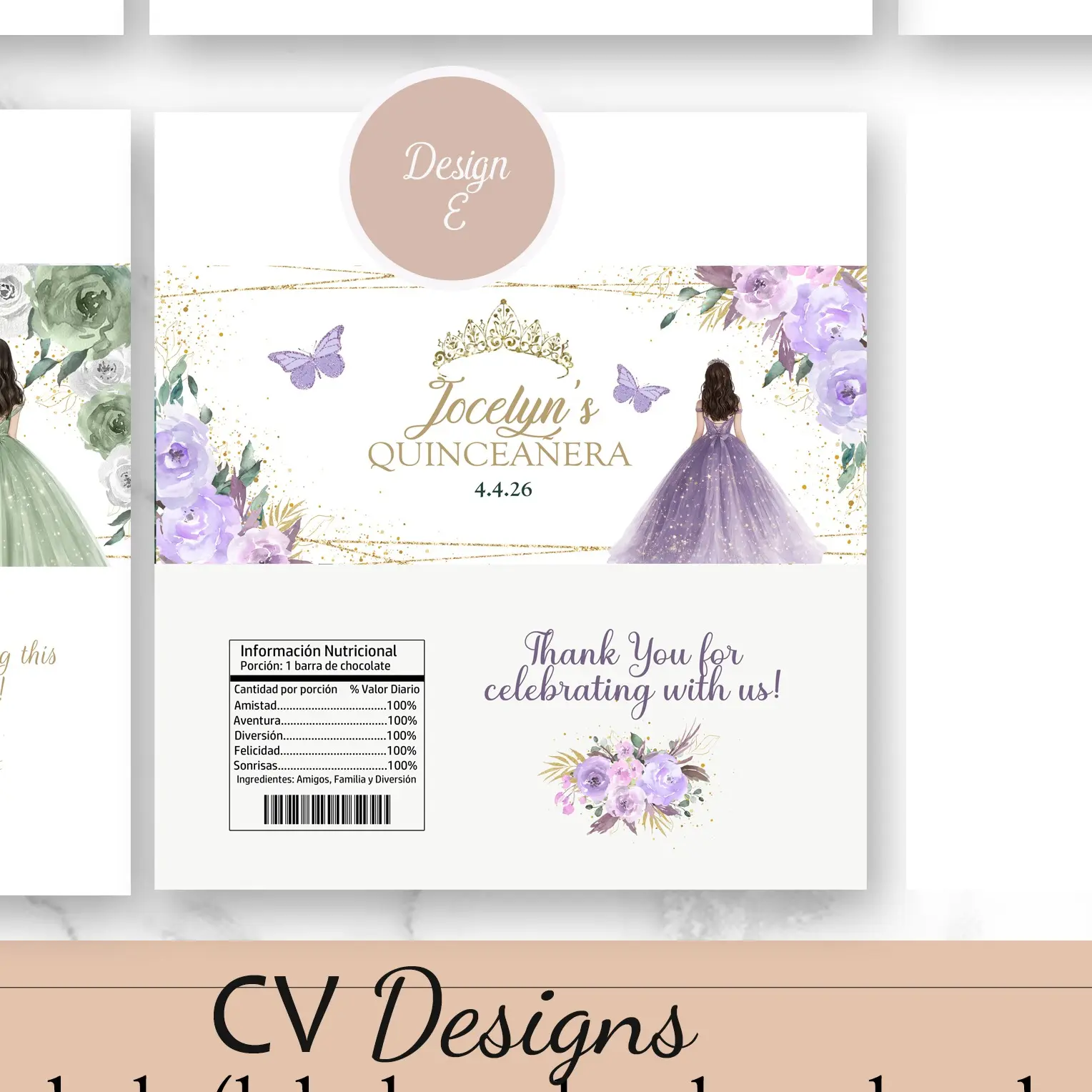 Design E | Purple/Gold