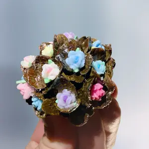 Cabinet Knobs, Handpainted Multicolor Handmade Floral Designs for Door Handles Wardrobe Kitchen or Make Up Cabinets Drawer Dresser Cupboard Pulls