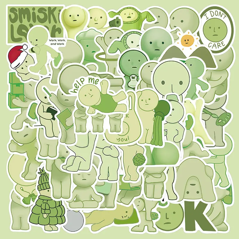 Cartoon Smiski Sticker, 50-Piece Cute Versatile Decorative Sticker Set, DIY Decals for Water Bottle, Phone Case, Scrapbook & Notebook Decoration